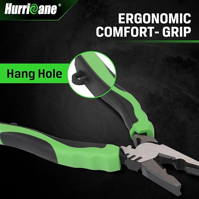 HURRICANE 6" Stripped Screw Extractor Pliers, Pro Linesman Pliers with Non-Slip Jaws, Remove Damaged/Rusted Screws Fast, with Wire Cutter, Crimper & Stripper