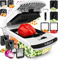 Fullstar The Original Pro Chopper - Vegetable Chopper and Spiralizer, Food Chopper with Container, Fruit Slicer, Kitchen Gadgets & Gifts, Home Essentials (9 in 1, Silver)