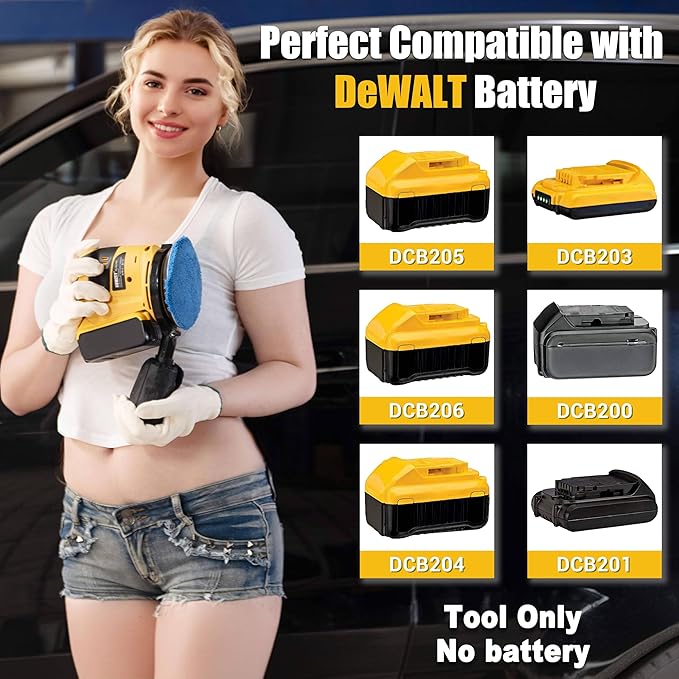 Random Orbital Sander for DEWALT 20v Battery, 5-Inch Variable Speed Orbital Hand Sander with Dust Collector for Sanding and Polishing (Tool Only,No Battery)