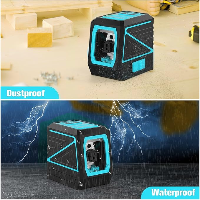 Laser Level with Tripod, 100 feet Green Cross Line Self Rotary Leveling Laser Level, Vertical and Horizontal Line, Rotatable 360 Degree, Manual Self leveling and Pulse Mode,IP54 Waterproof & Battery