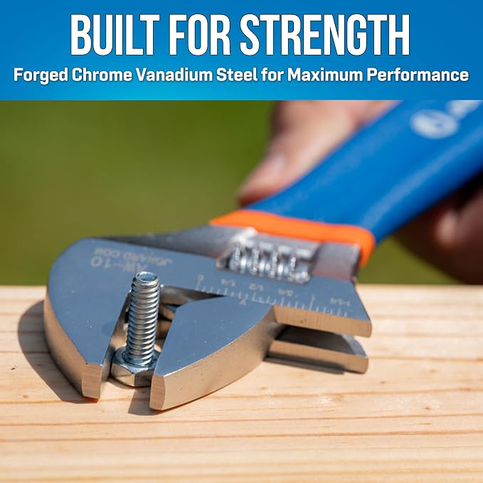 Jonard Tools AW-6810 Adjustable Wrench Extra Wide Jaw Kit With 6", 8", & 10" Wrenches
