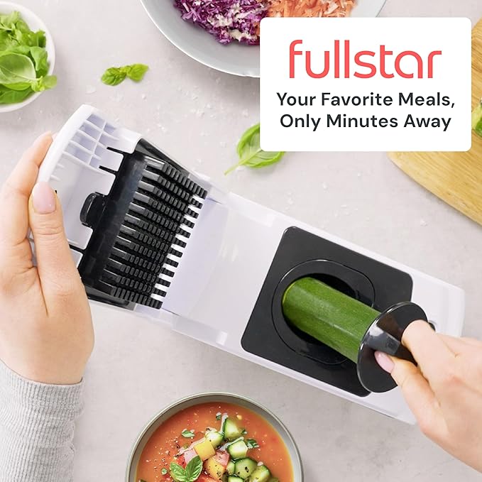 Fullstar The Original Pro Chopper - Vegetable Chopper and Spiralizer, Food Chopper with Container, Fruit Slicer, Kitchen Gadgets & Gifts, Home Essentials (9 in 1, Silver)