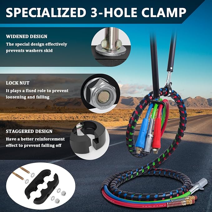 CheeMuii 20" Single Tender Spring Kit with 3-Hole & 3-IN-1 Air Hose Holder