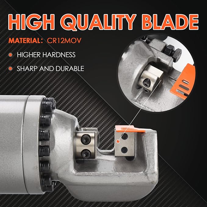 5/8" Electric Hydraulic Rebar Cutter 1-1.5s Cutting Speed Portable Rebar Cutter Cutting Rebar 4-16mm 1000w 120v/60hz RC16A (Grey + Orange)