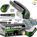 CEEPUY Mini Chainsaw Cordless, Gifts for Men Dad Father Husband Gardener, Cool Gadgets for Men, 6 Inch Portable Electric Chain Saw, Small Handheld Security Lock Trees Branches Trimming, Wood Cutting