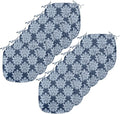 Lunarable Damask Blue Chair Seating Cushion Set of 12, Abstract Antique Royal Motif with Leaves and Swirls, Anti-Slip Seat Padding for Kitchen & Patio, 16"x16", Ceil Blue Violet Blue