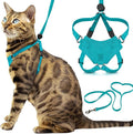 Houdini™ Escape Proof Cat Harness and Leash (Turquoise, M/L) | Adjustable walking vest with 6ft lead, breathable mesh, secure snug fit, lightweight for travel, hikes and daily adventures