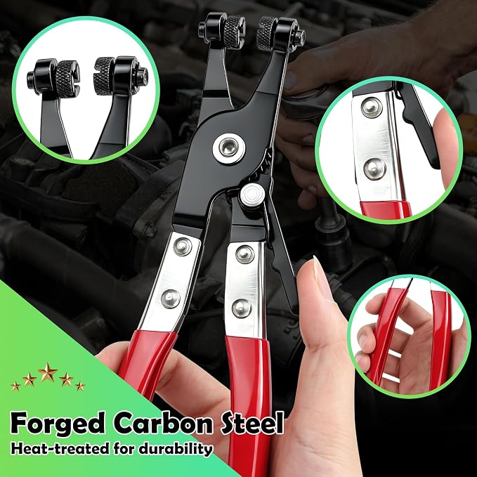 17 PCS Hose Clamp Pliers Set with Flexible Long Reach Cable, Professional Radiator & Fuel Line Removal Kit. (17 PCS)