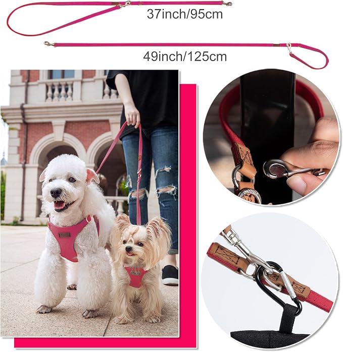 Puppytie XS Dog Harness and Leash Set, Red, XS (4.5-11 lbs) | Extra Small Dog Harness, Puppy Harness and Leash, Soft Lightweight and Adjustable, Xsmall Dog Harness for Daily Walks