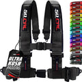 1pc 50 Cal Black 4 Point Harness 3in Straps, Racing Harness Seat Belt | Ultra Kush padding, Push Button quick release hardware. Universal Fit for UTV, RZR, race car.