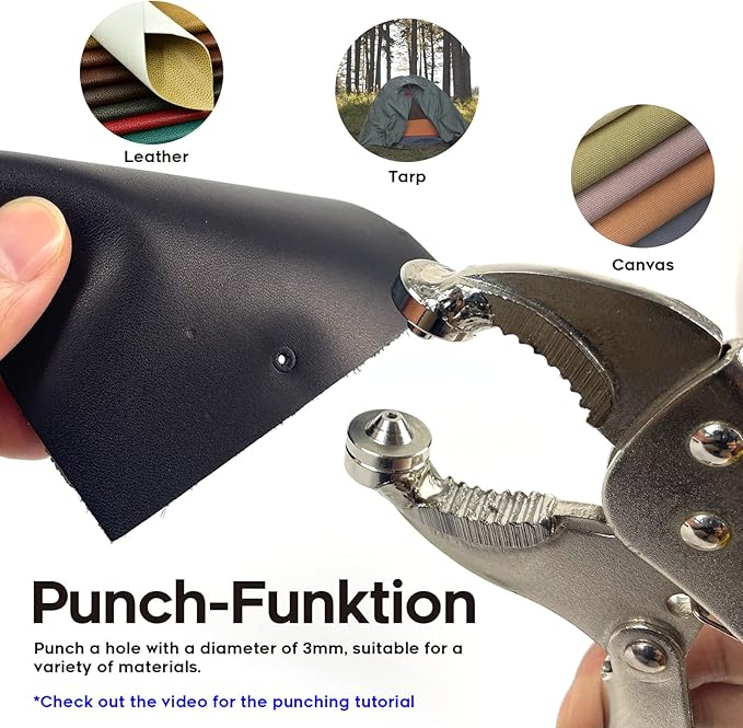 Snap Fastener Tool,Snap Tool for Boat Covers, Heavy Duty Snap Setter Pliers Canvas Snap Fasteners Kit Includes 60 Sets 15mm Stainless Snaps