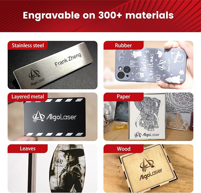 AlgoLaser 10W Laser Engraver Machine - Laser Engraver/Cutter with 3.5" Smart Touchscreen & AlgoOS System, 12000mm/min Speed, 0.05mm Laser Spot, Laser Engraving for Metal, Wood, Glass & Leather