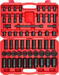 TEKTON 1/2 Inch Impact Socket Set, 57-Piece | SID92401 | (10 - 36 mm), Shallow and Deep, 6-Point, Case