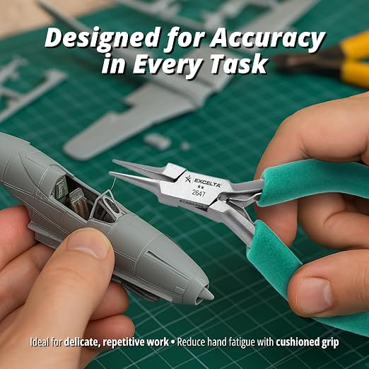 Excelta Precision Stainless Steel Needle Nose Pliers, 4.75 Inch