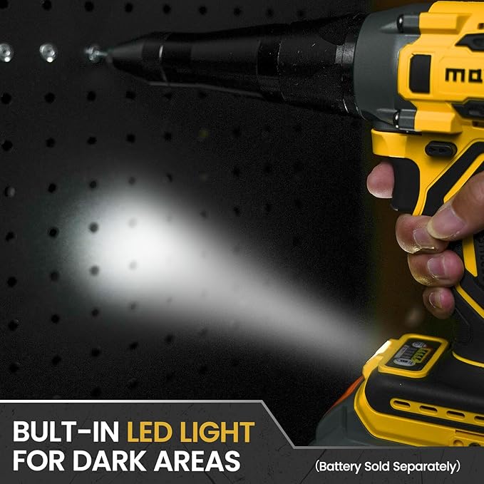 Mayoki Cordless Rivet Gun Compatible with 20V 60V MAX Battery (Tool Only), 2248Lbf Electric Brushless Blind Riveter Tool, Pop Rivet Tool, Heavy Duty Automatic Riveter for 1/8", 5/32", 3/16" Rivets