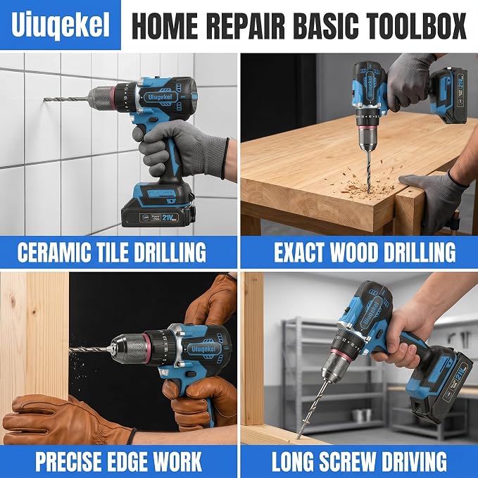 Brushless Cordless Drill Driver Kit, 575 In-Lbs Torque, 25+1 Clutch, 2-Speed Power Drill for Wood, Metal, DIY Home Repair & Furniture Assembly