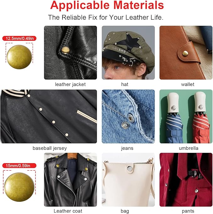 120 Sets Metal Snap Buttons with Hammer, NXTOV 12.5mm Leather Snap Fasteners Kit, 4 Colors Craft Snaps for Clothes, Windbreaker, Shirts, Jacket, Backpacks, Wallet,Bags