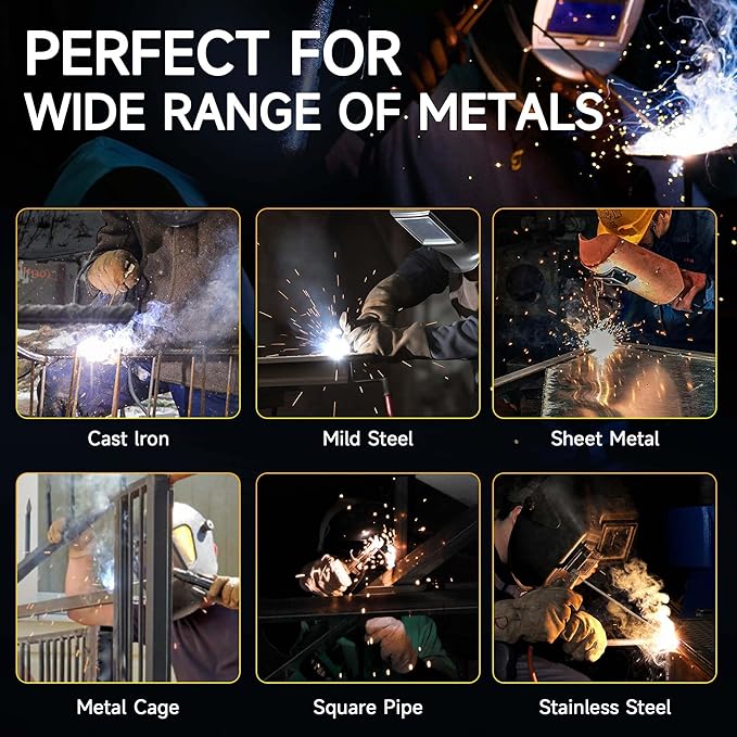 RILAND Stick Welder with Digital Display, 200A ARC/Lift TIG Welding Machine with Synergic Control, IGBT Inverter 110V/220V Portable MMA Welder Machine with Hot Start, Arc force and Anti-Stick