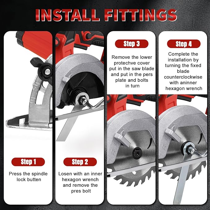 5.5 Inch Circular Saw for Milwaukee M18 18V Battery (No Battery), Brushless Cordless Round Saw Kit with 0-45° Cutting Bevel, 6200 RPM, Idea for Wood Plastic Soft Metal