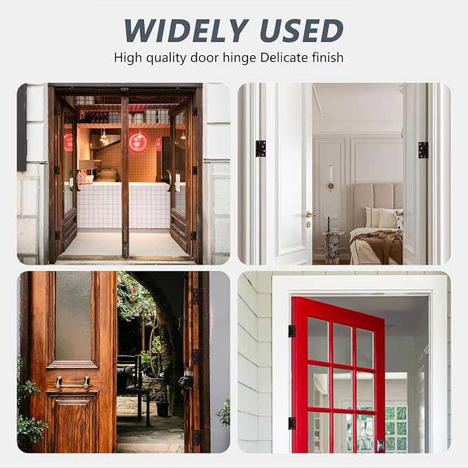 Self Closing Door Hinges 3 Pieces 4-1/2 Inch Oil Rubbed Bronze Auto Close Hinge Adjustable Spring Hinges Square Corner Commercial Door Closer Hinge Iron