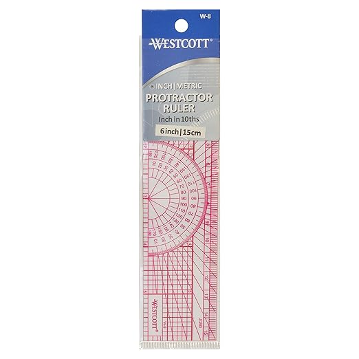 Westcott W-8 Engineers’ Protractor Ruler, 6 in (Pack of 2)