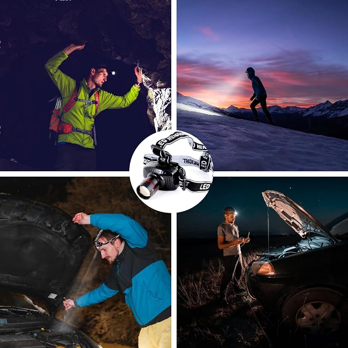 LIANXIN Car Roadside Emergency Kit, with Jumper Cables Automotive Kit,Car Safety Roadside Assistance Kit Headlamp,Tow Straps,Screwdrivers, Rainwear, Gloves.Red