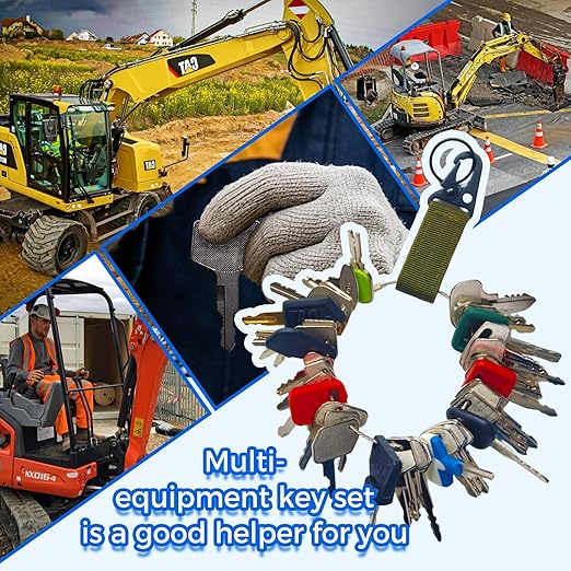 Contractors Heavy Equipment Keys Master Set Construction Equipment Multi Keys fit Most Common Equipment Manufactures Excavator Loader Dozer Backhoe Volvo CAT John Deere Case Doosan JCB Kubota Hyster