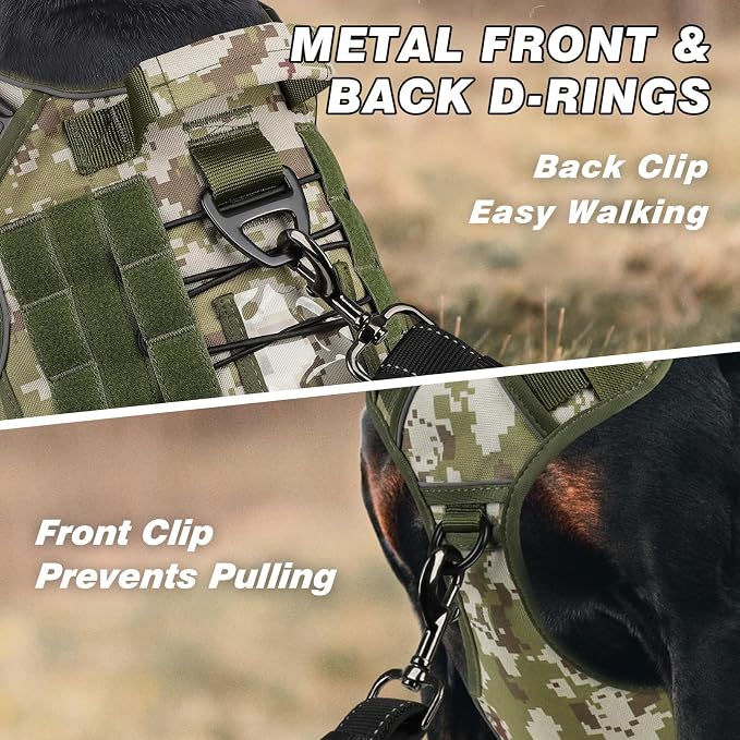 WINGOIN Tactical Dog Harness for Large Dogs,Heavy Duty No Pull Dog Harness | with Handle,Adjustable Reflective,Military K9 Style,Big Size Dog Vest,for German Shepherd,for Walking Training Hunting