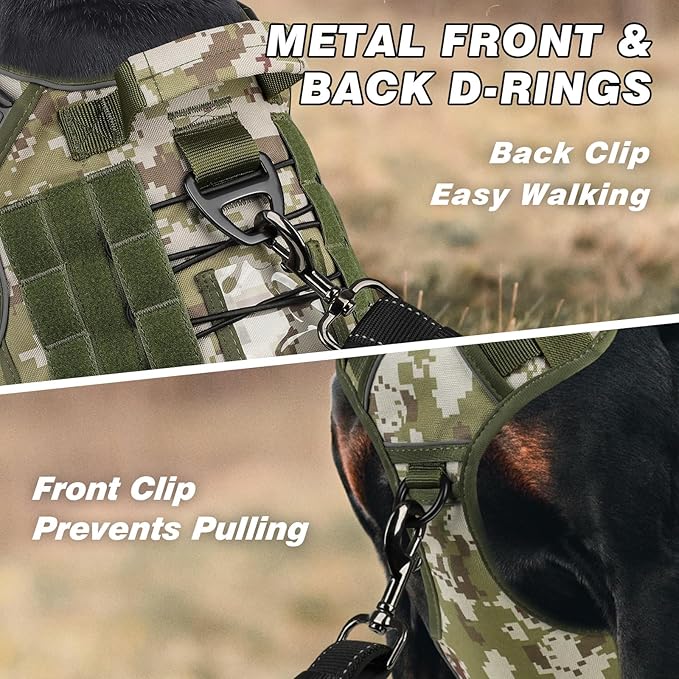 WINGOIN Tactical Dog Harness for Extra Large Dogs, No Pull Dog Harness | with Handle,Adjustable Reflective,Military K9 Style,Big Size Dog Vest,for German Shepherd,for Walking Training Hunting