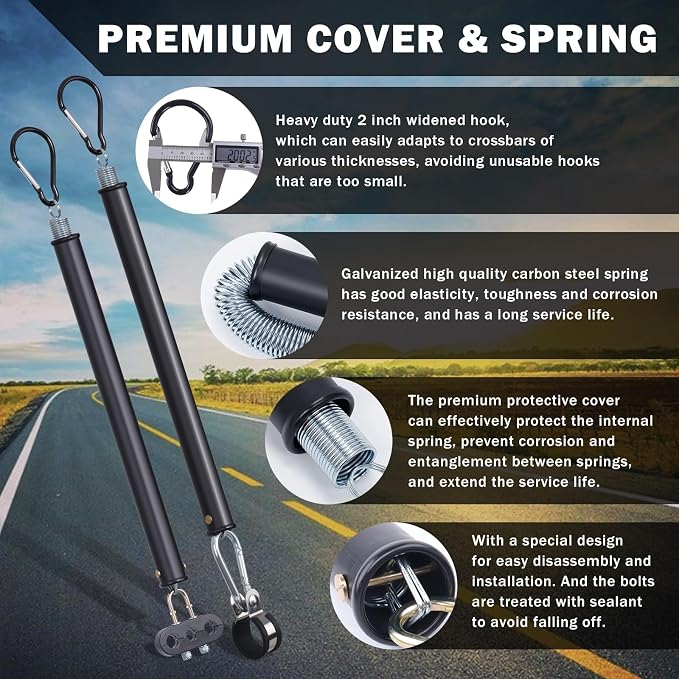 Cheemuii 2PCS 16" Single Tender Spring Kits with 2 Style Air Hose Holders