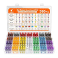JOREST 360Pcs Car Fuse Assortment Kit, 160 Mini Blade Fuses Automotive + 90 Standard Auto Fuses + 50 Micro Fuse + 60 Micro2 – for RV/Truck/Motorcycle(2A 3A 5A 7.5A 10A 15A 20A 25A 30A 35A 40A)