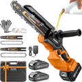 Mini Chainsaw Cordless, 8 Inch & 6 Inch Electric Chainsaw Battery Powered, 1000W Brushless Handheld Power Chain Saw with 2 Batteries, Small Tree Saw for Branch Trimming Wood Cutting