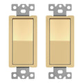 ENERLITES 4-Way Decorator Light Switch, Four Way Paddle Rocker Switch, Gloss Finish, Ground Wire Lead Attached, Residential/Commercial Grade, 15A 120V/277V, UL Listed, 94150-GD2P, Gold (2 Pack)