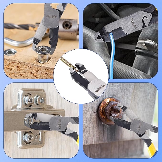 Multi-Function Screw Extractor Pliers, Non-Slip Screw Removal Tool, Extracts Stripped, Broken, Rusted Screws, Screw Pliers for Tightening, Loosening and Gripping Nuts and Bolts，Wire pliers