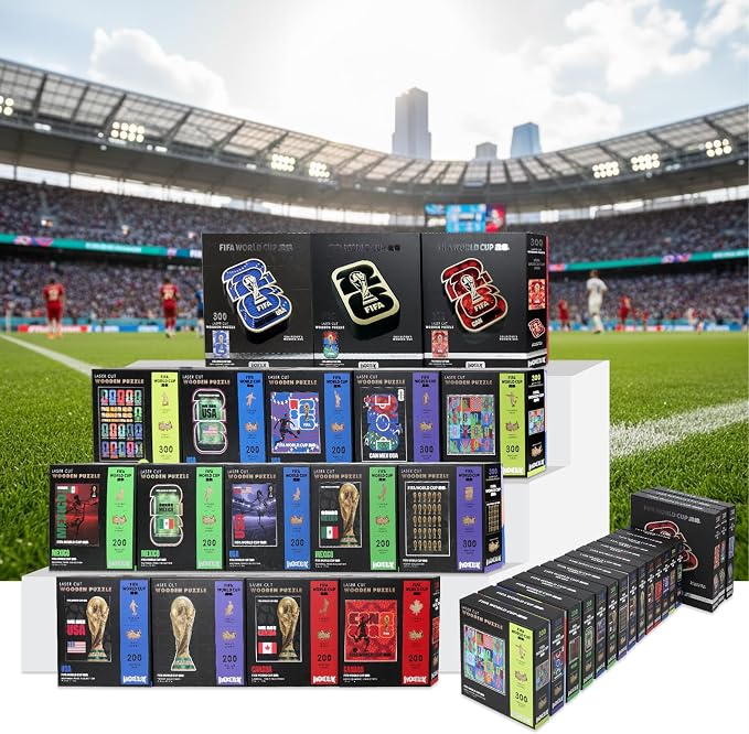 FIFA 2026 Trophy Series - Wooden Puzzle for Adult, 5MM Thick, Creative Collectible Gift for Fans, Officially Licensed Product (WA USA-200, 200Pcs)