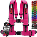 1pc 50 Cal Pink 4 Point Harness 2in Straps, Racing Harness Seat Belt | Ultra Kush padding, Push Button quick release hardware. Universal Fit for UTV, RZR, race car.
