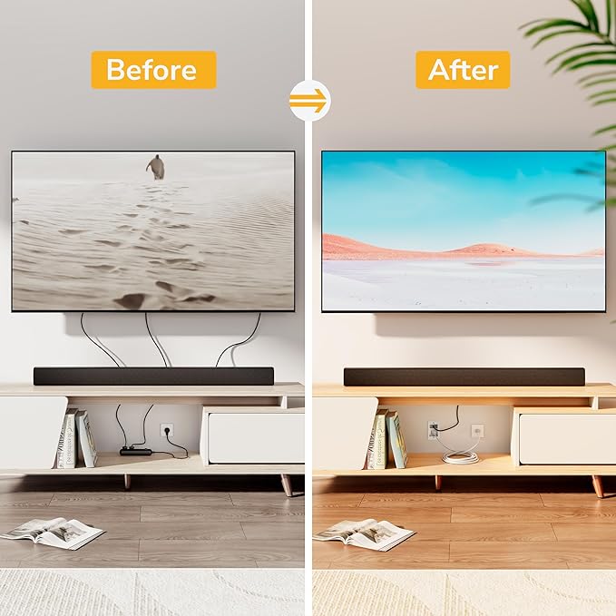 Mount-It! in-Wall TV Cable Management Kit – Dual Power Outlet with Dual USB Ports, Male Wall Plug and 5ft External & 9ft Behind The Wall Cords, Hand Saw – Safe Cable Management for TV