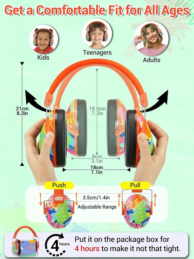 Dr.meter Kids Ear Protection Ear Muffs for Noise Reduction, 27.4dB Noise Cancelling Headphones for Toddlers, Kids Autism, Sensory Earmuffs, Hearing Protection Monster Truck Jam