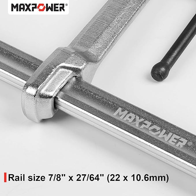 MAXPOWER 4-pieces Heavy Duty F Clamp 12-inch, 4-3/4" Throat