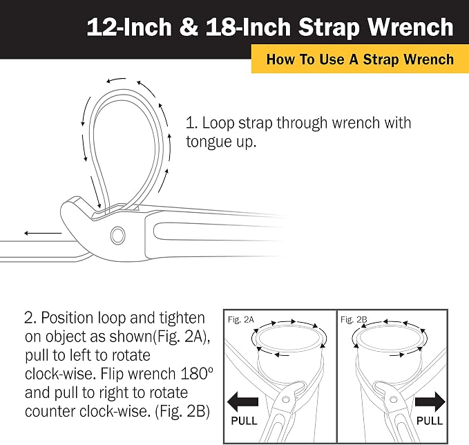 Titan 21315 12-Inch Strap Wrench, 12" Handle