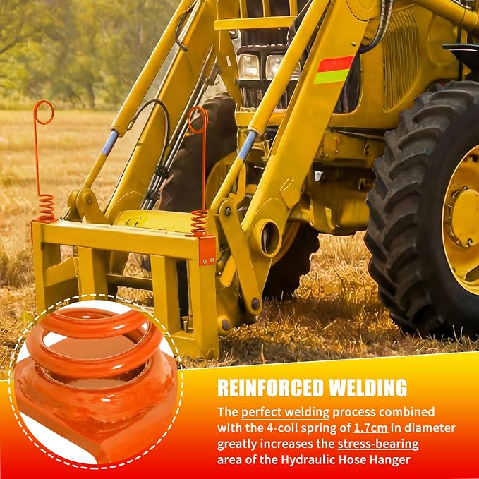 1PC Orange Hydraulic Hose Holder for Tractor 0.3" Thick Plate