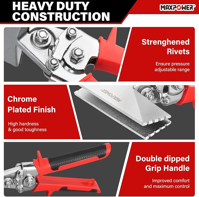 MAXPOWER Sheet Metal Hand Seamer, 3" Offset Jaw and 6“ Straight Jaw Sheet Metal Bender Tools with Ergonomic Handle, 2-Pack Metal Bending Tools