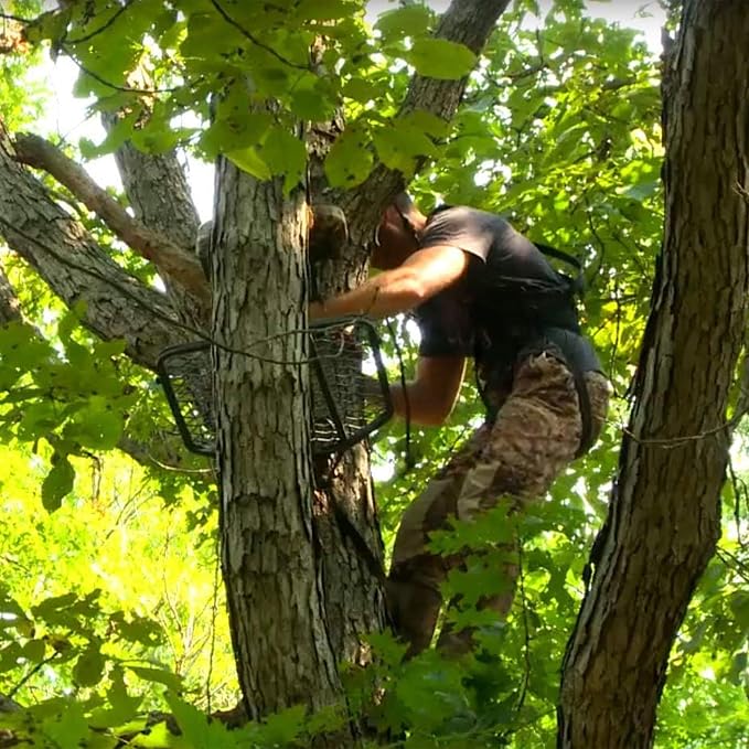 Muddy The Boss XL Wide Stance Hang-On Tree Stand Platform & Hawk Helium Set