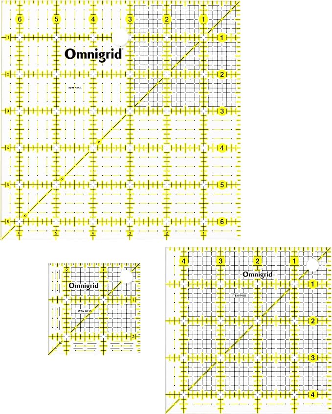 Omnigrid Square Quilting Ruler Value Pack (2-1/2", 4-1/2", 6-1/2")