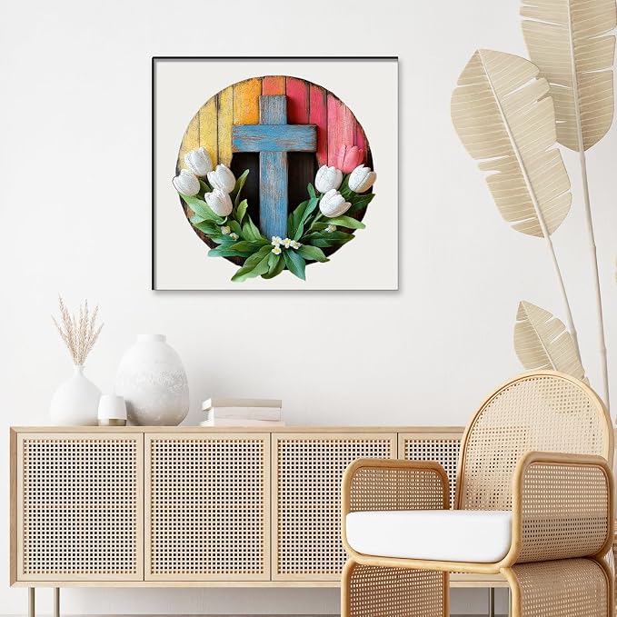 Pikoqunc Wooden Puzzles for Adults,501 Pieces 16.8x16.9 Inches,Tulip Cross Laser-Cut Jigsaw with Premium Smooth Wood Texture, Relaxing Art Puzzle Gift for Friends and Family in Exquisite Box