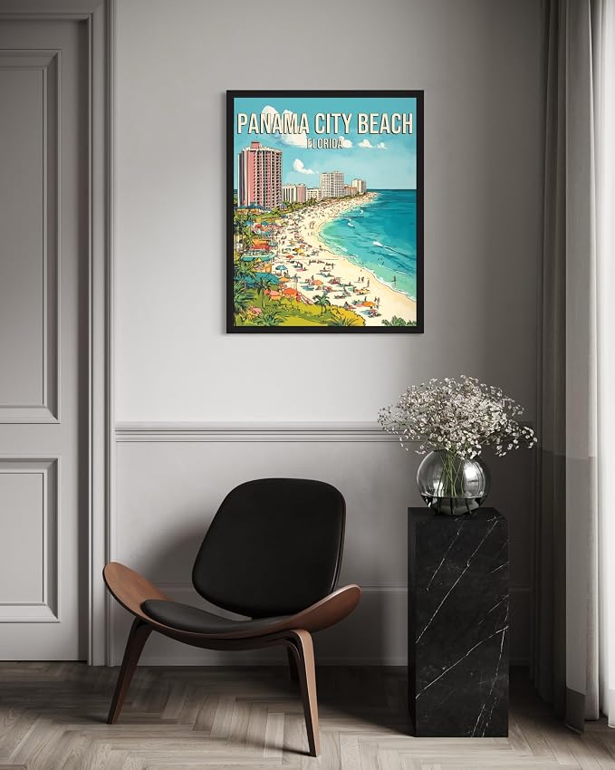Panama City Beach Florida Unframed Wall Art Print Poster, US Vintage Retro Beach Scenery Posters Prints for Restroom Home Picture Painting Artwork Gallery 219 (Panama City Beach Florida, 14"L x 11"W, Unframed)