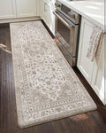 Color&Geometry Kitchen Floor Mats Anti Fatigue, Cushioned Boho Rugs,Waterproof Non Slip Kitchen Runner for Sink, Standing Mats for Office,24"x59",Beige