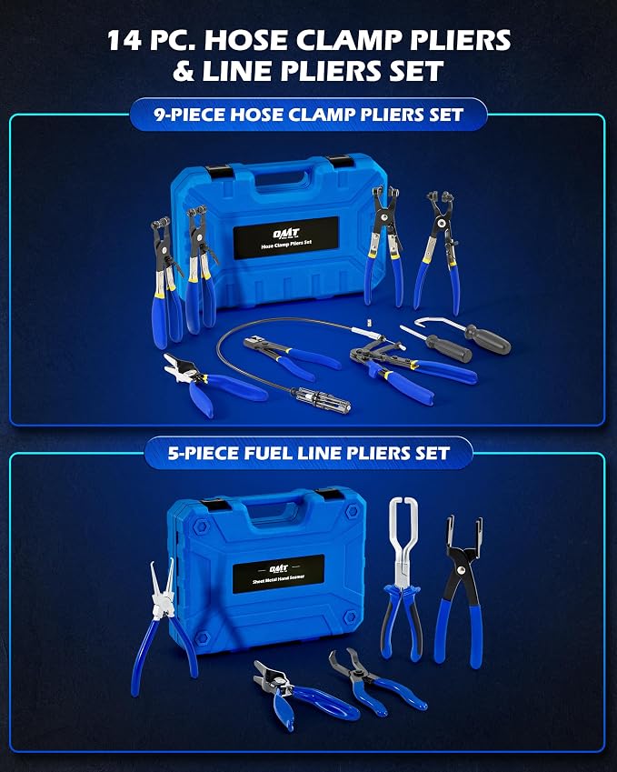 OMT14pc Fuel Line Pliers &Hose Clamp Pliers Set, Fuel Line Disconnect Tool