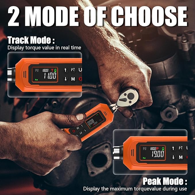 coobeast Digital Torque Wrench 1/4 Drive, 0.33-22.1 Ft.lbs./0.45-30Nm Range, Electronic Torque Screwdriver with Dual Direction Ratchet, Buzzer and LED Alert for Bicycle, Bike, DIY and Home Repair