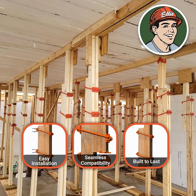 Ellis Shore Clamps - 4x2 Lumber Size, Adjustable Support System, Durable & Secure, Long-Lasting for Woodworking